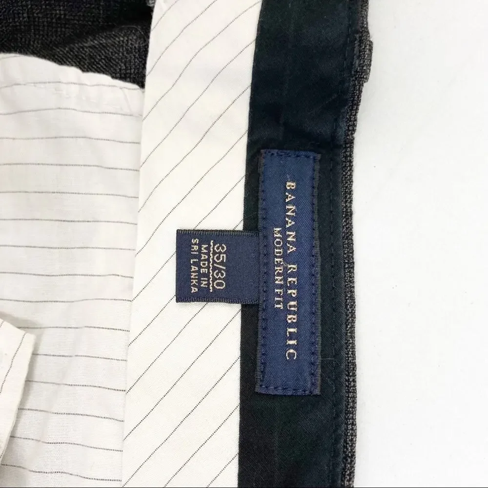Banana republic modern fit gray wool dress pants 35x30